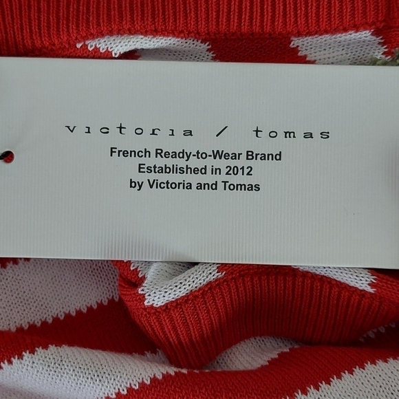 NEW Victoria & Tomas  Draped One Shoulder Strip Top NWT Size 45 - US Size 6 - Picture 8 of 12